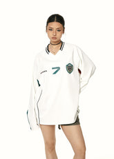 V-neck jersey long-sleeved T-shirt top